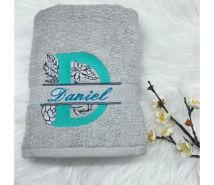 Stickdatei - Doodle Blumen Alphabet Monogram geteilt "D"